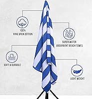 Vista 4 de Utopia Towels 4 Pack Cabana Stripe Beach Towel, 30 by 60 Inches, Oversized 100% Ringspun Cotton Pool Towels, Highly Absorbent Bath Towels for Beach