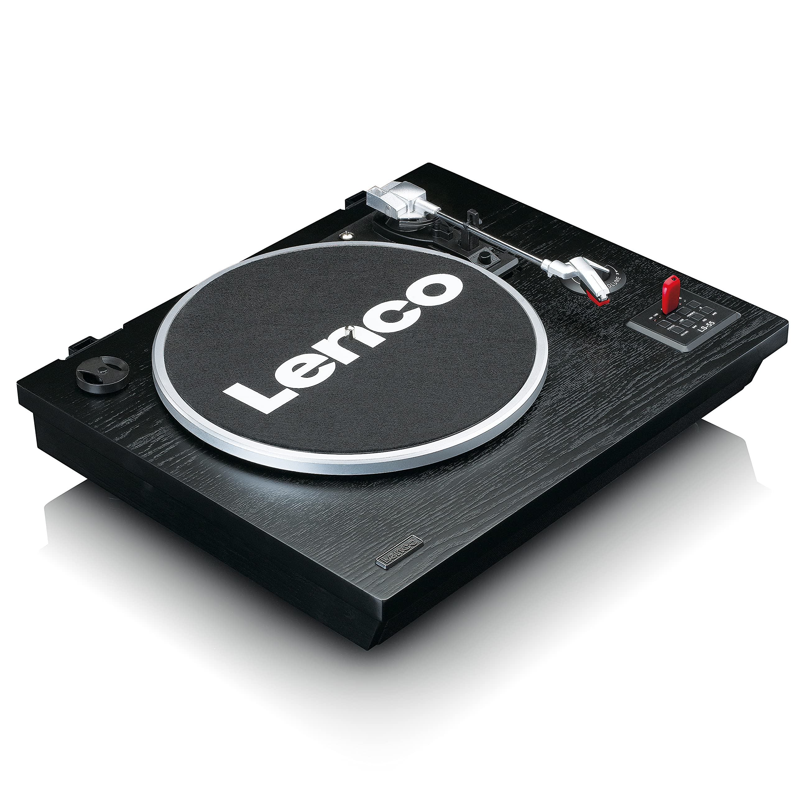 Lenco Winylowa Gramofon LS-55 - Płyta winylowa z wbudowanymi głośnikami - Odbiór Bluetooth - Bezpośrednie kodowanie MP3 na nośniku pamięci masowej - 2 x 5 W RMS - Wejście USB - AUX - Czarny