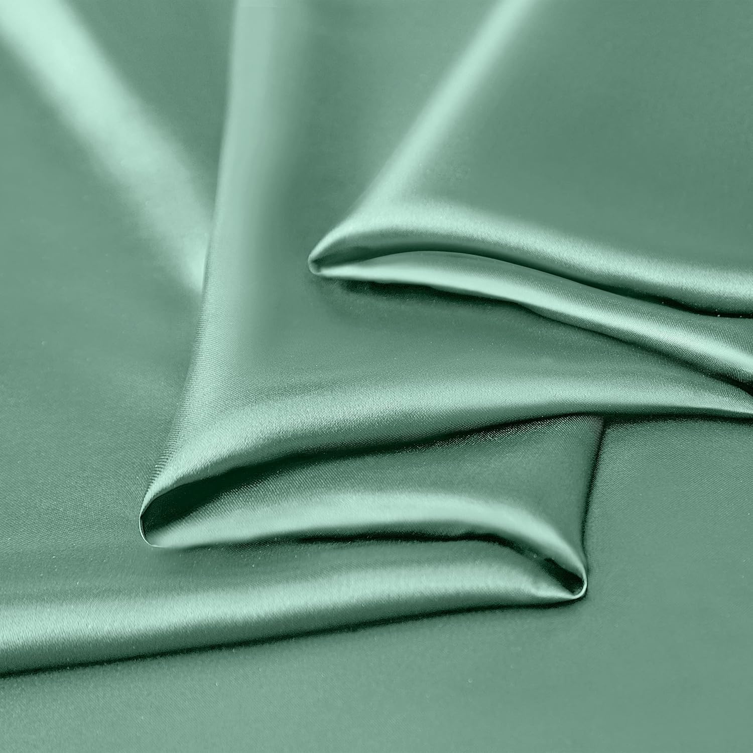 Manyshofu Satin King Sheets Set 4 Piece - Soft Silky Satin Sheets Set, Sage Green Satin Bed Sheets Cooling & Luxury Bedding Sheet Set(1 Satin Fitted Sheet, 1 Satin Flat Sheet, 2 Satin Pillow Cases)