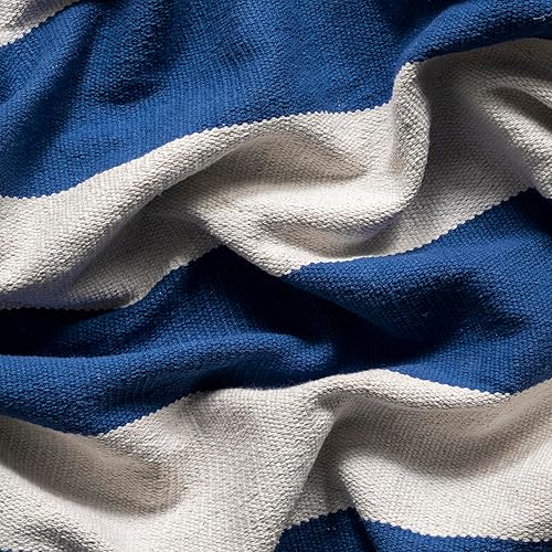 Miniatura 5 de nuLOOM Gracen - Alfombra de algodón a rayas, 2 x 6 pies, color azul