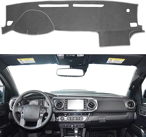 SENSHINE Cubierta de tablero de instrumentos para Toyota Tacoma 2016-2022 2023, cubierta de consola central, protector de alfombra, protector solar,