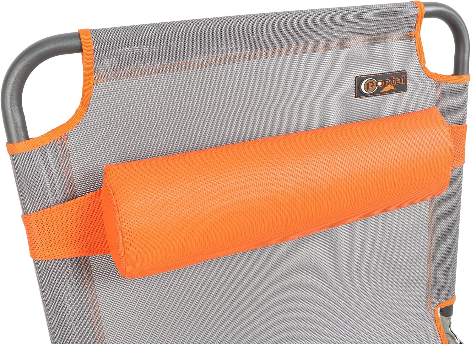 PORTAL Adjustable Folding Reclining Lounger Beach Bed cot, Set Up Size: 76" (L) X 25" (W) X 15.75" (H), Grey, Orange : Sports & Outdoors