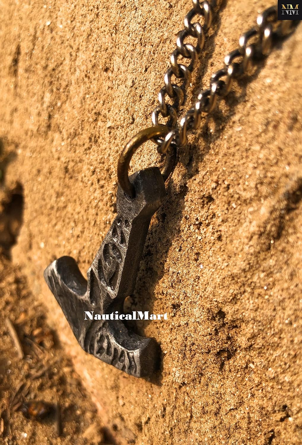 NauticalMart Celtic Spiral, Hand Forged Jewelry, Medieval Viking Jewelry, Viking Antique Forged Iron Pendant, Norse Pendant, Viking Talisman Pendant Necklace, Gift for Men - Women