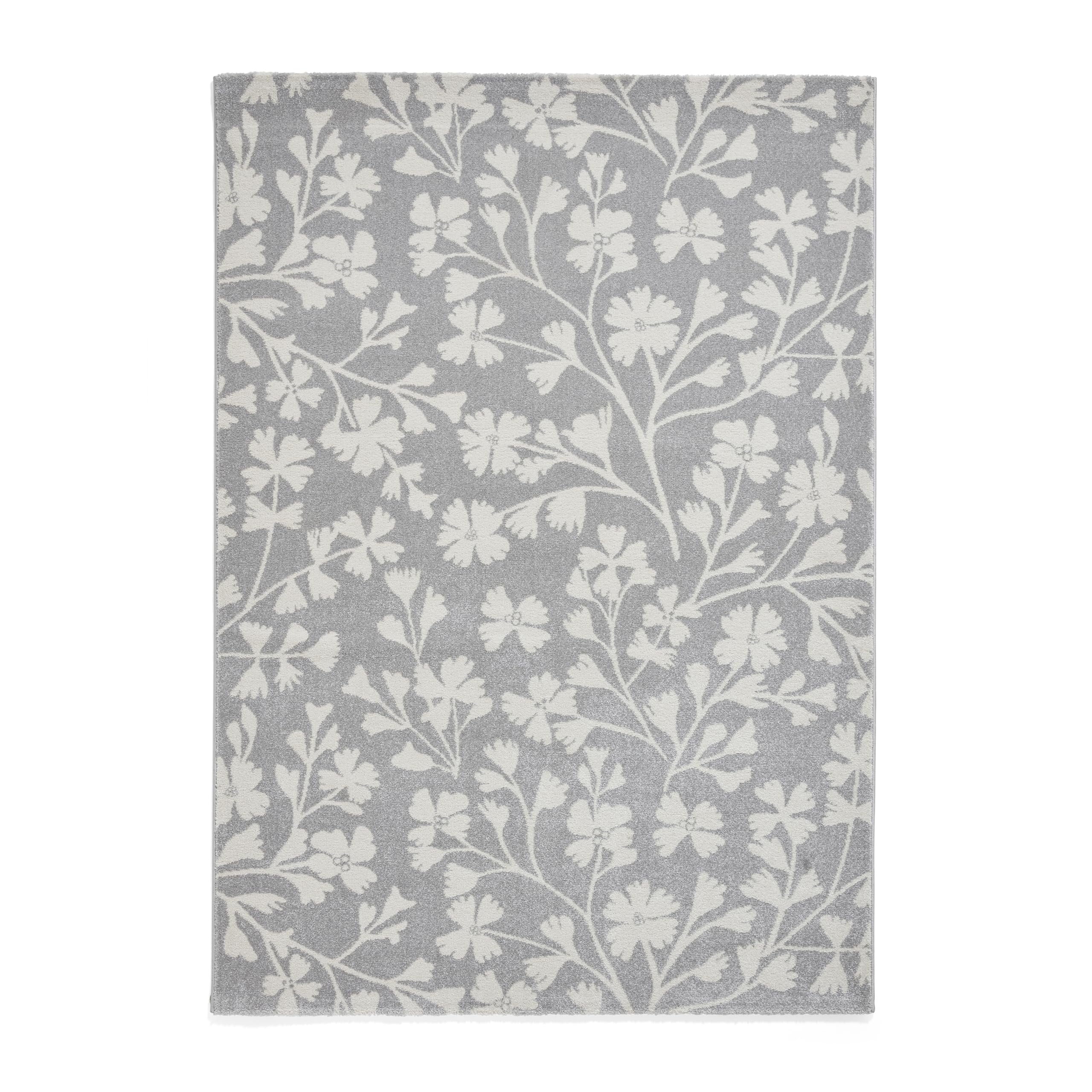 Cat Grey Catherine Lansfield Grace Floral Rug