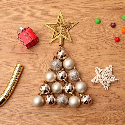 Miniatura 4 de TKYGU Juego de 6 bolas de Navidad de 1.18 pulgadas, 144 piezas inastillables de adornos para árbol de Navidad, adornos de bolas (champán)