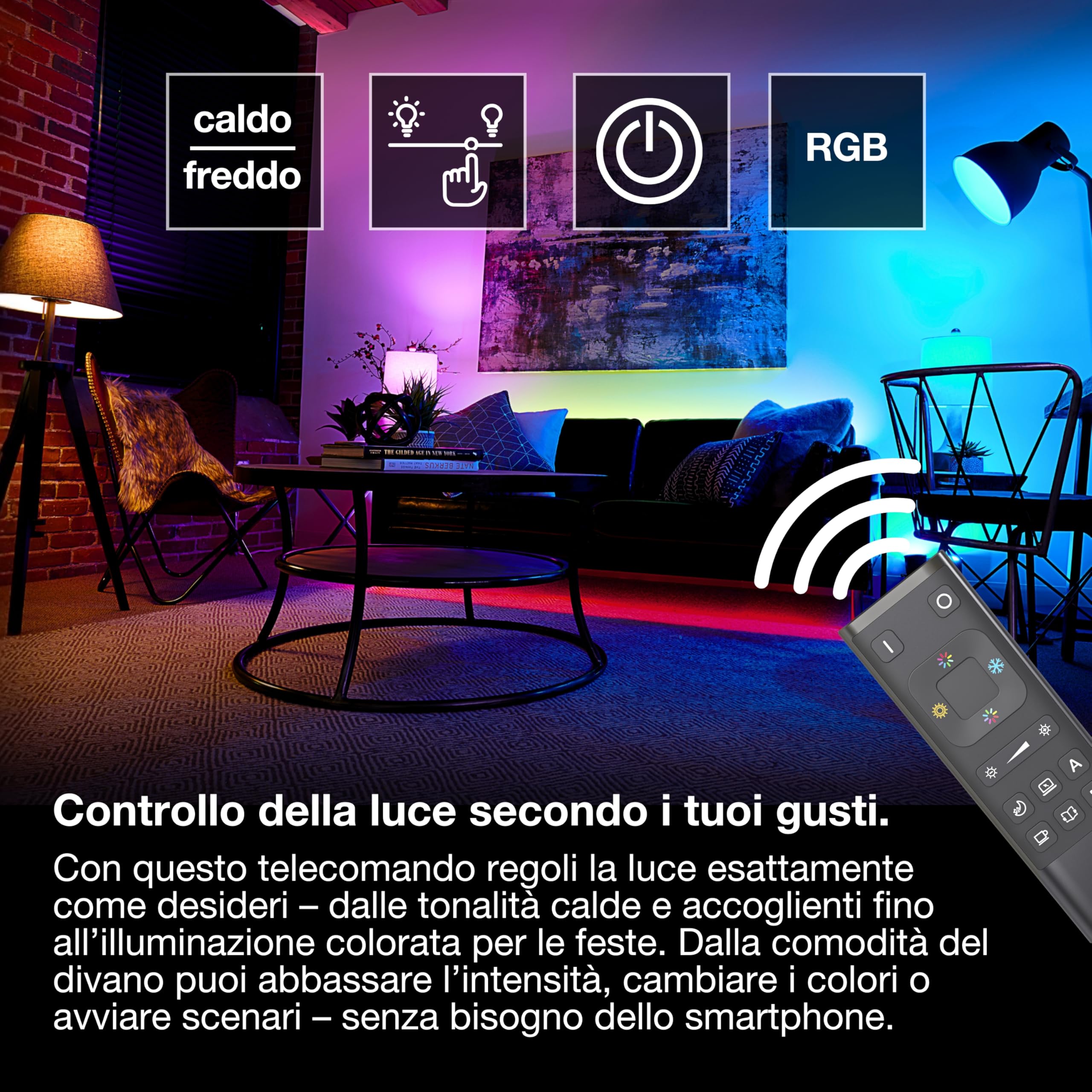 OSRAM Telecomando SMART+ WIFI, ricaricabile con USB-C in nero, protezione IP20, controllo intelligente, automazione dei sistemi Smart Home