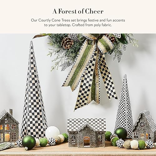 Miniatura 2 de MACKENZIE-CHILDS Tartastic Cono de Navidad de mesa, decoración de Navidad de mesa, juego de 3
