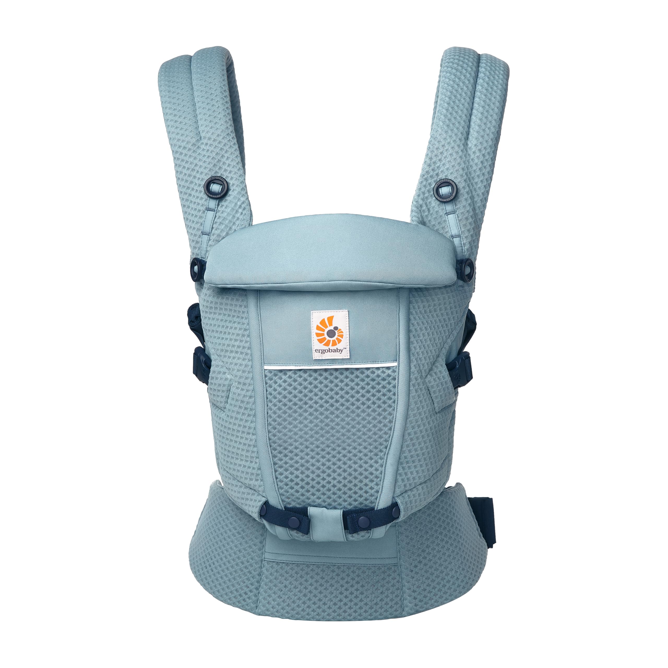 Ergobaby Mochila portabebé Adapt para recién nacidos desde el nacimiento, portabebé ergonómico de malla SoftFlex de 3 posiciones para transportar en el abdomen y en la espalda, Slate Blue - 2