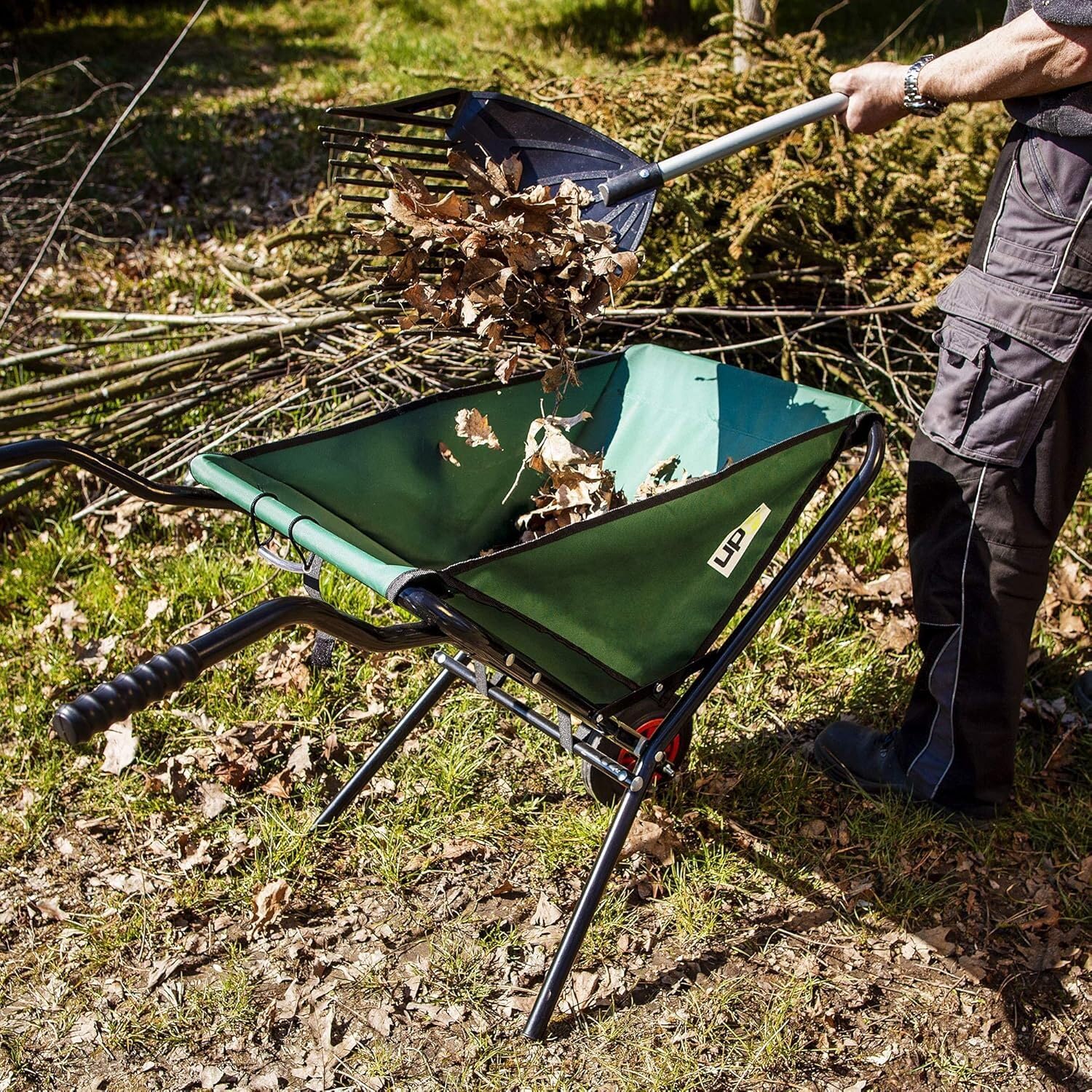 Carriola Richiudibile, Carriola pieghevole, Carretto Pieghevole Giardino, Salvaspazio, 115,5 x 54 x 60,5 cm - TROLLYFOLD
