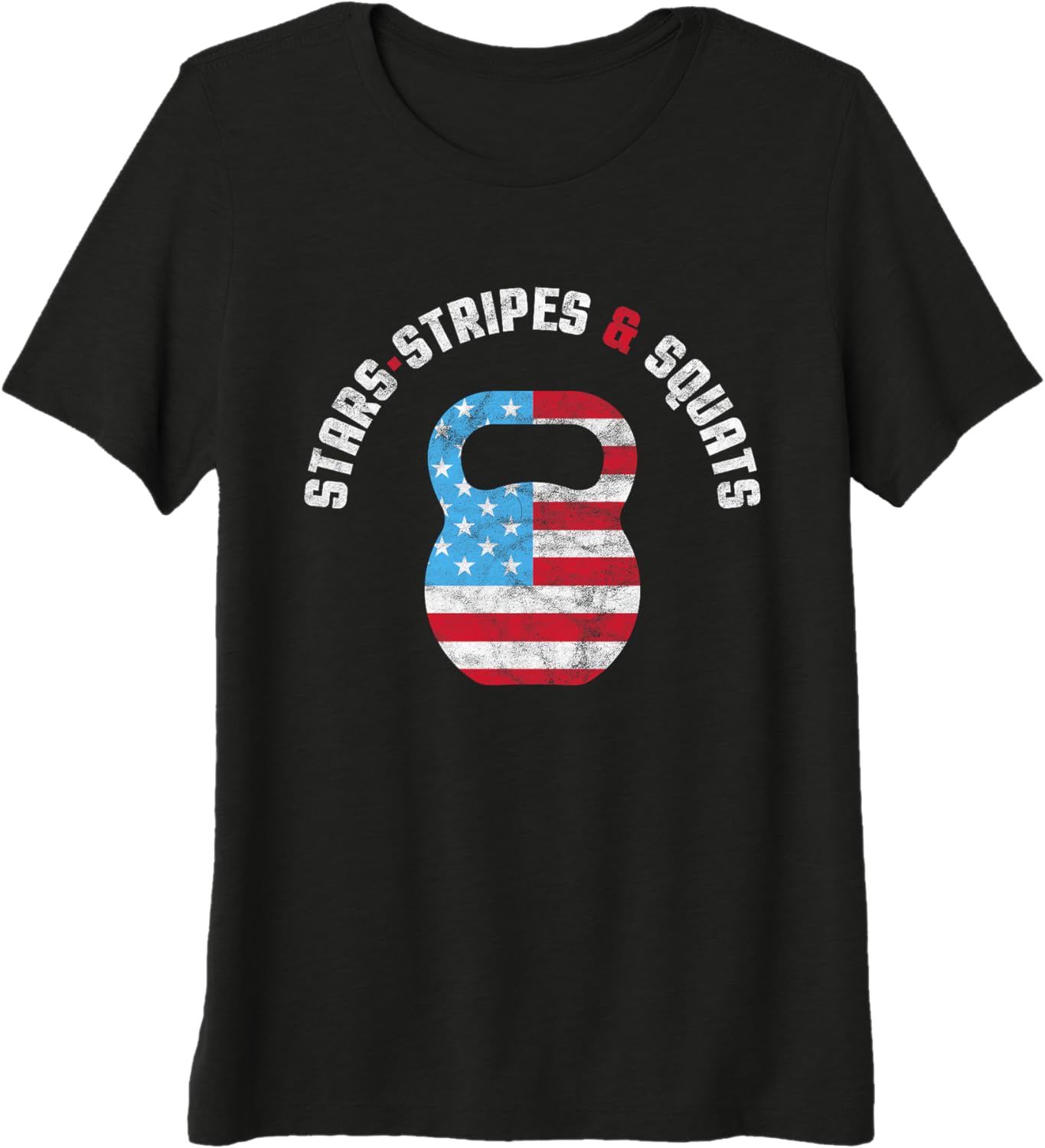 Stars Stripes and Squad Workout Gym USA Flag 4th July Premium Tri-Blend T-Shirt - Image 1 of 2
