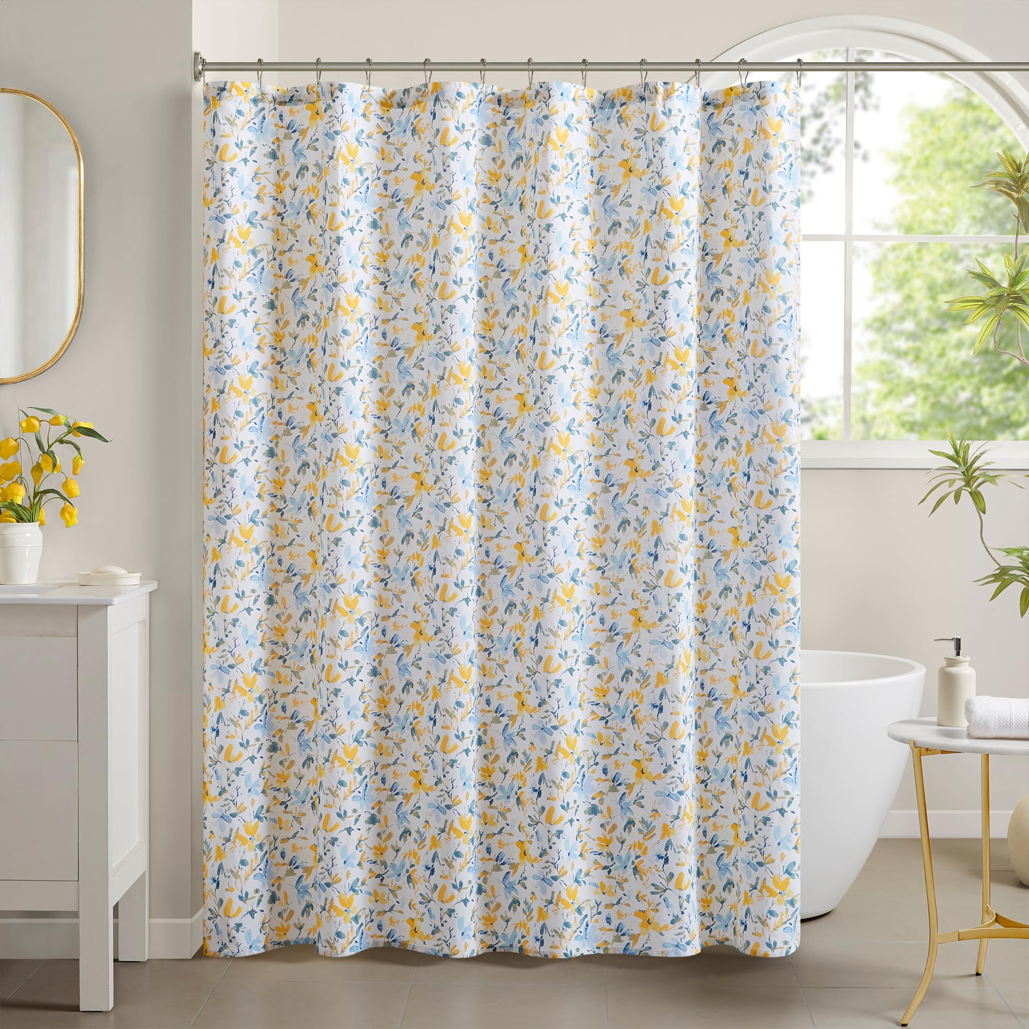 Amazon.com: Laura Ashley Nora Shower Curtain, 100% Cotton