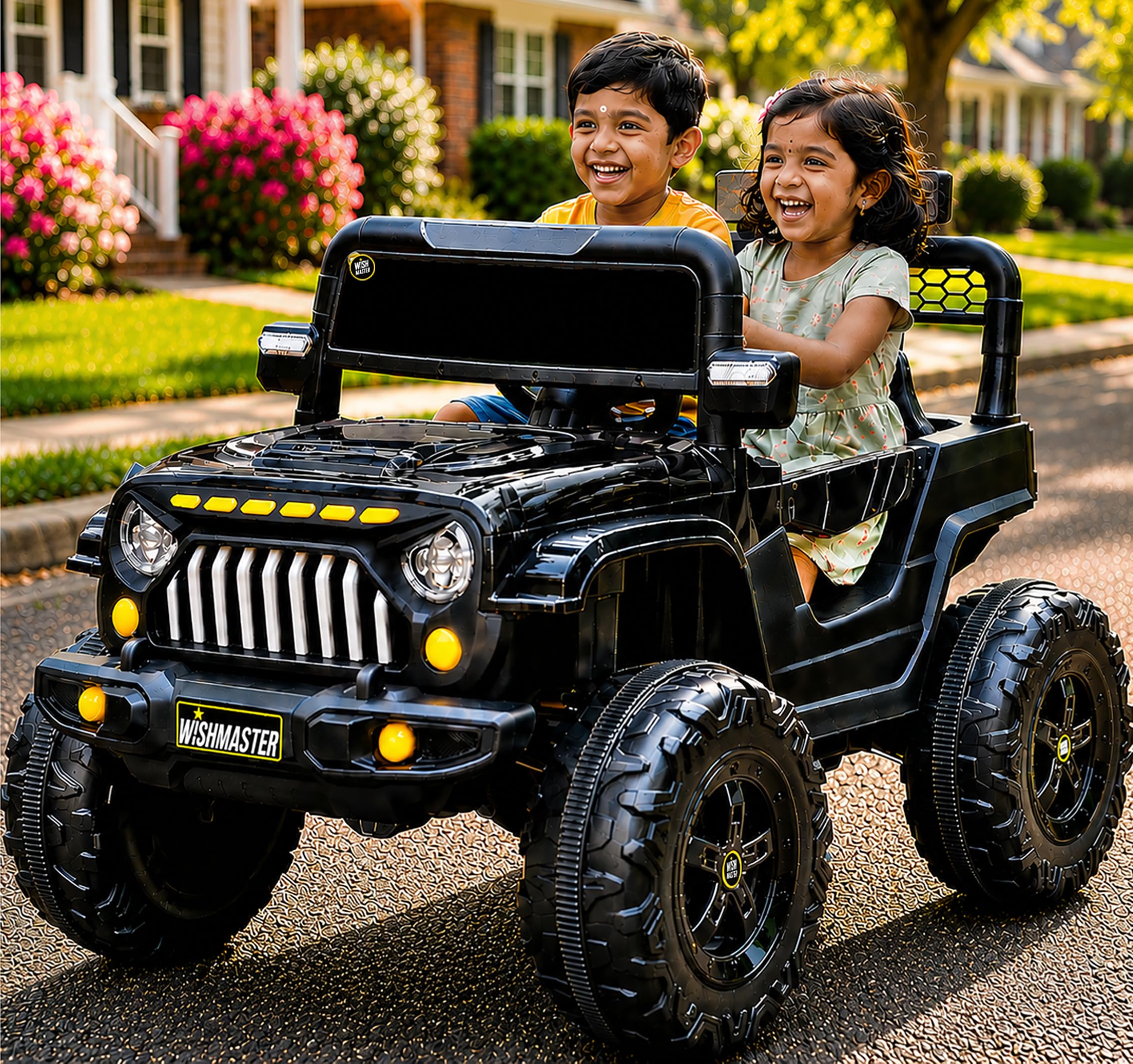 Wishmaster Electric Ride-On SUV – Stylish Off-Road Adventure Car for Kids with LED Lights, Music, Remote & Manual Drive | Music Player