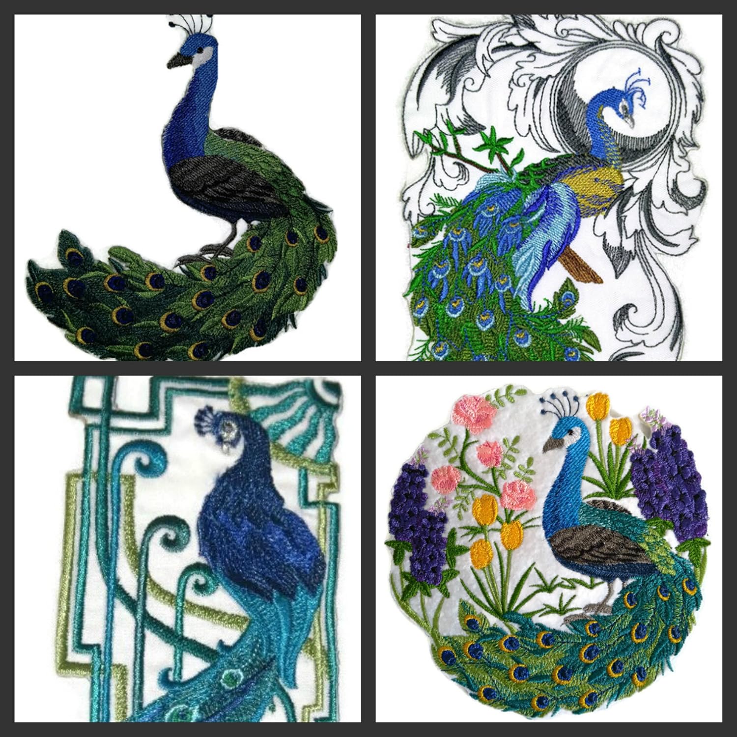 Nature Weaved in Threads, Amazing Birds Kingdom [Peacock Flourish] [Custom and Unique] Embroidered Iron on/Sew Patch [6.87" *4.62"] [Made in USA]