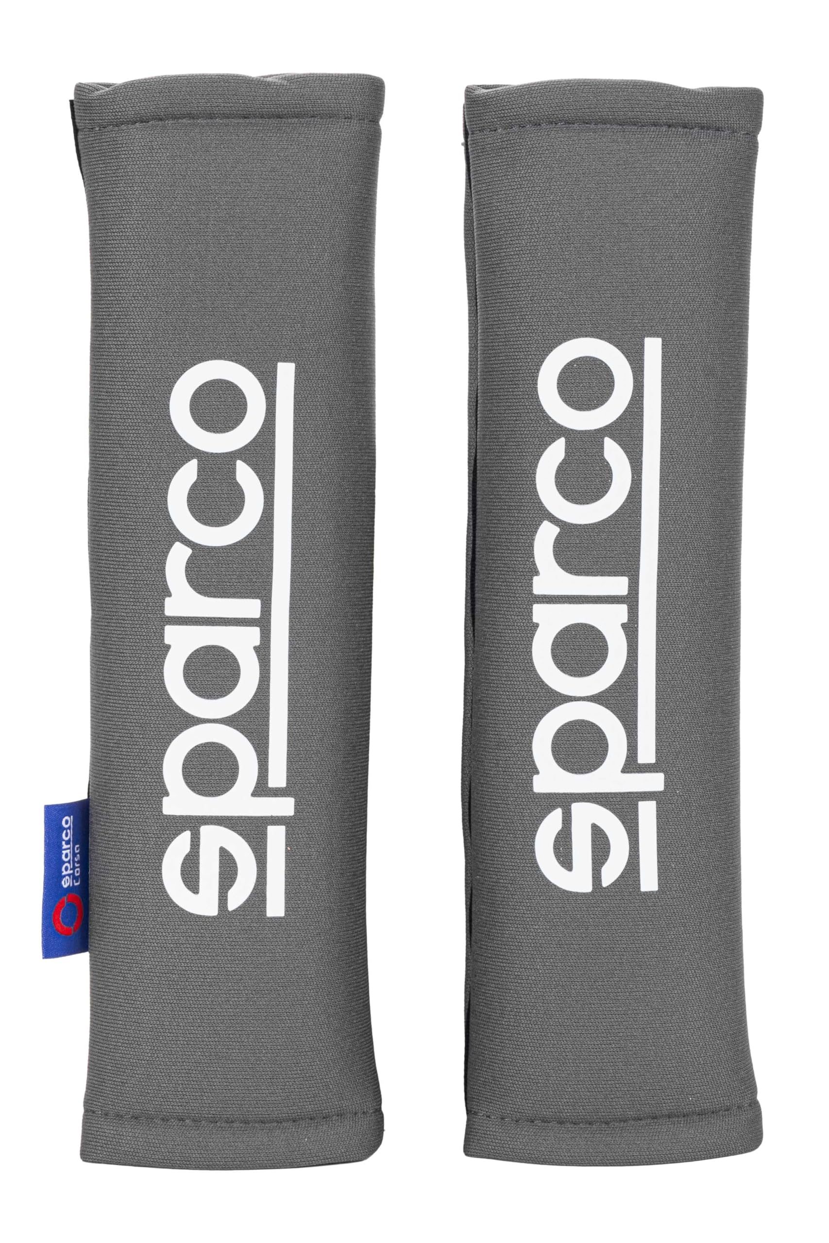 Sparco Set Funda Volante Negra y Gris Universal 37 38 cm y Almohadillas de Cinturón SPC1116 Grises Cierre Velcro Accesorios Coche