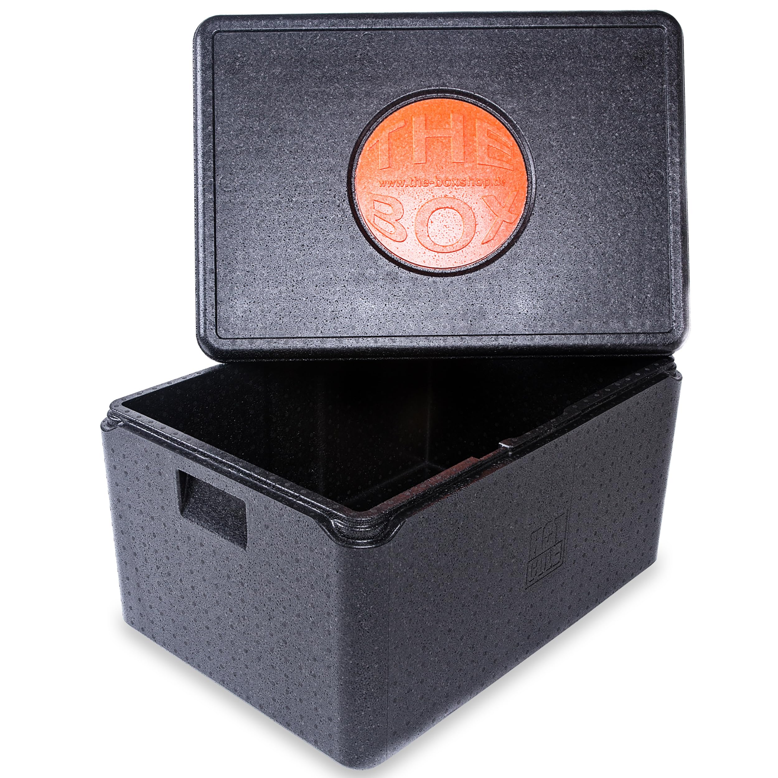 THE BOX-Caisse Isotherme Universelle de Transport (~ 80 litres) - 68,5 x 48,5 x 36,5 cm - Hauteur utilisable : 30 cm - polypropylène - Noir - 1 pièce