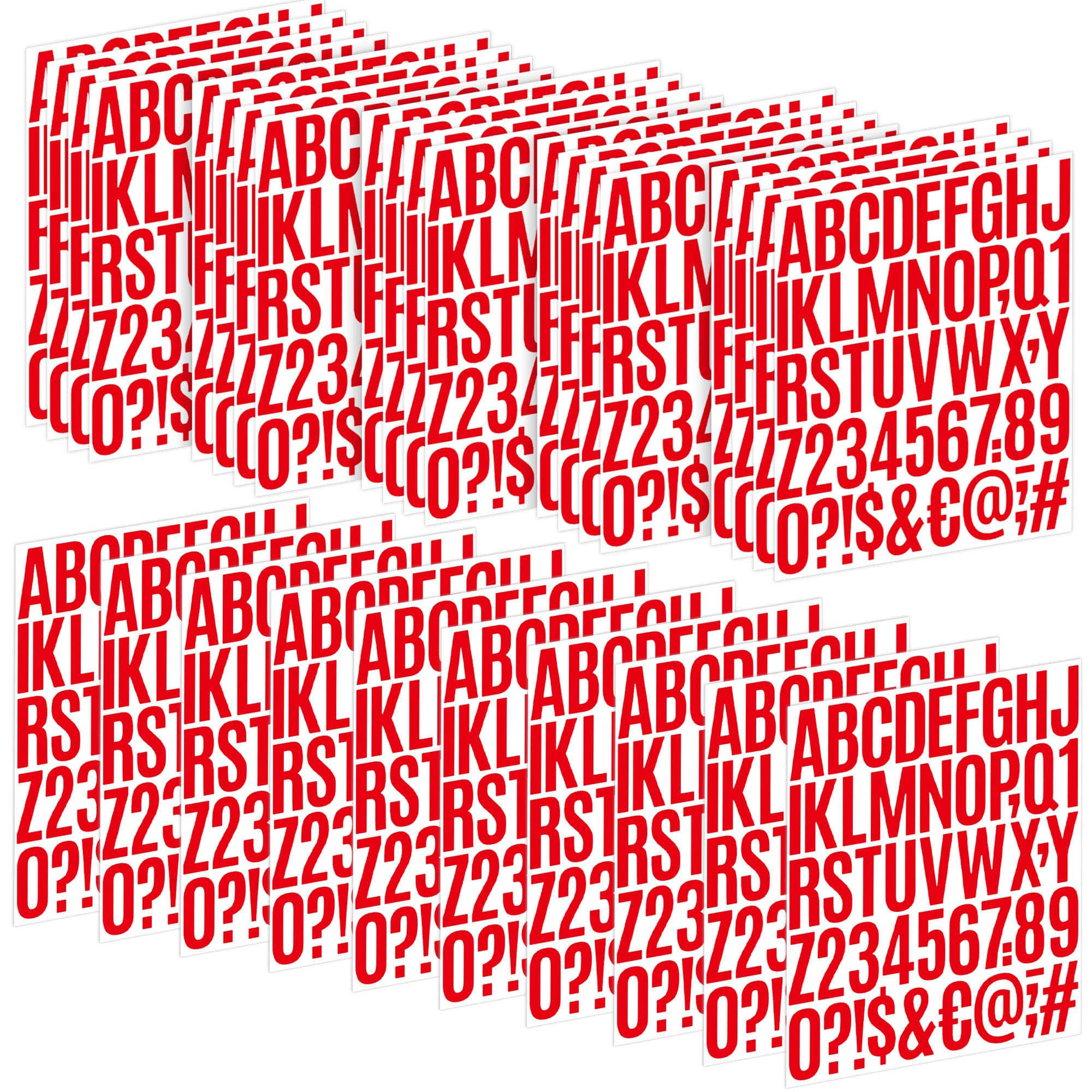 Letter Stickers 30 Sheets 1500 PCS Large Alphabet Sticker 2 Inch Vinyl Self Adhesive Stick on Stickers for Water Bottles Cup Mailbox Number Address