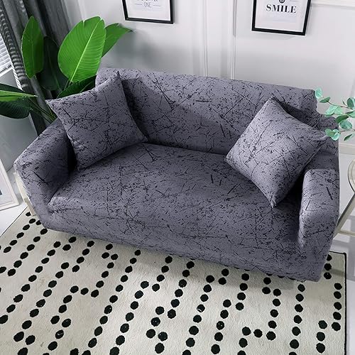 Miniatura 3 de HOOBUY Funda de sofá estampada elástica para sillón de 2 plazas y sofá biplaza con dos fundas de almohada gratis 09# (2 plazasSofá biplaza)