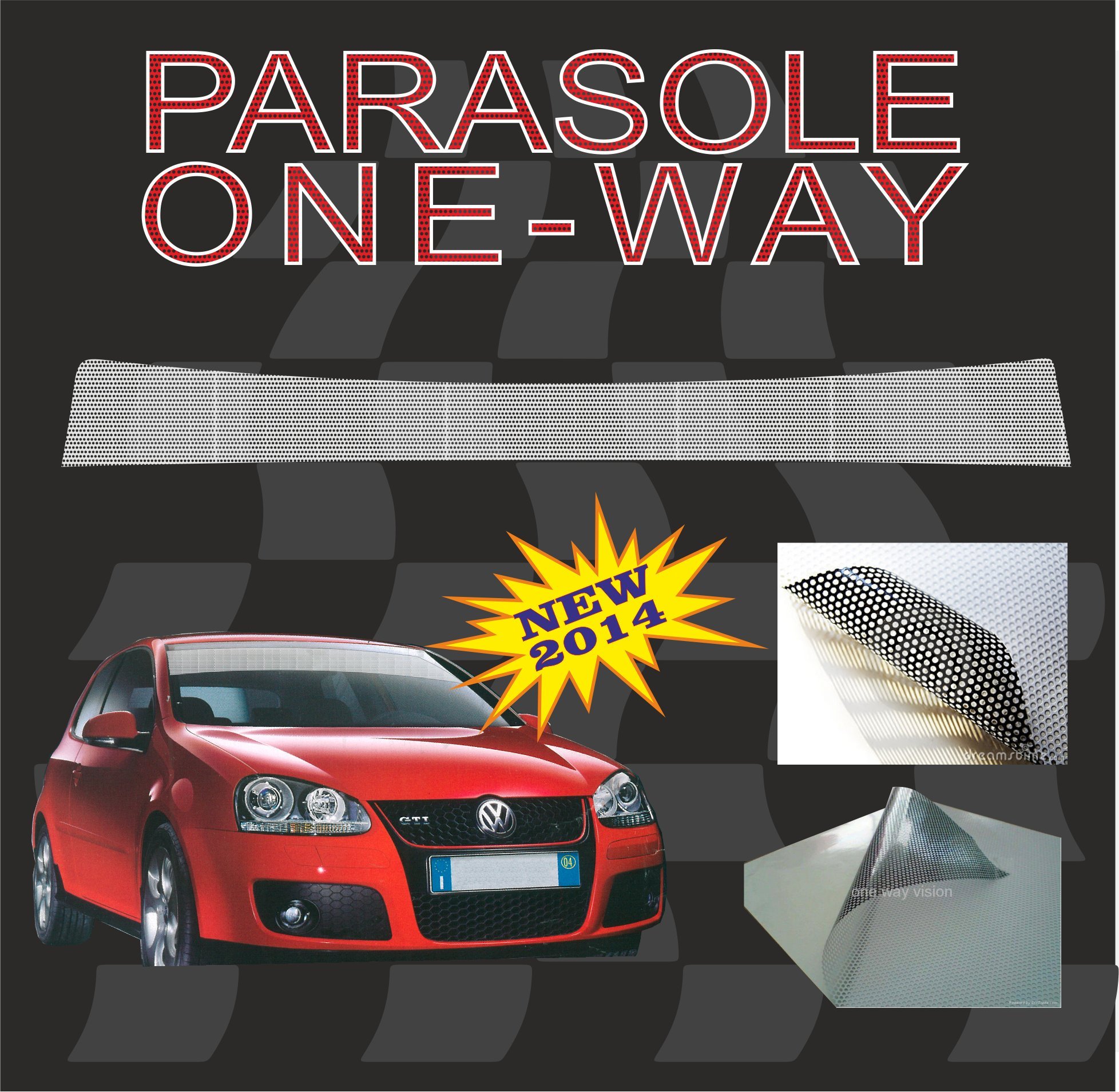 Adhesive Windshield Sunshade Stripe with One Way Effect