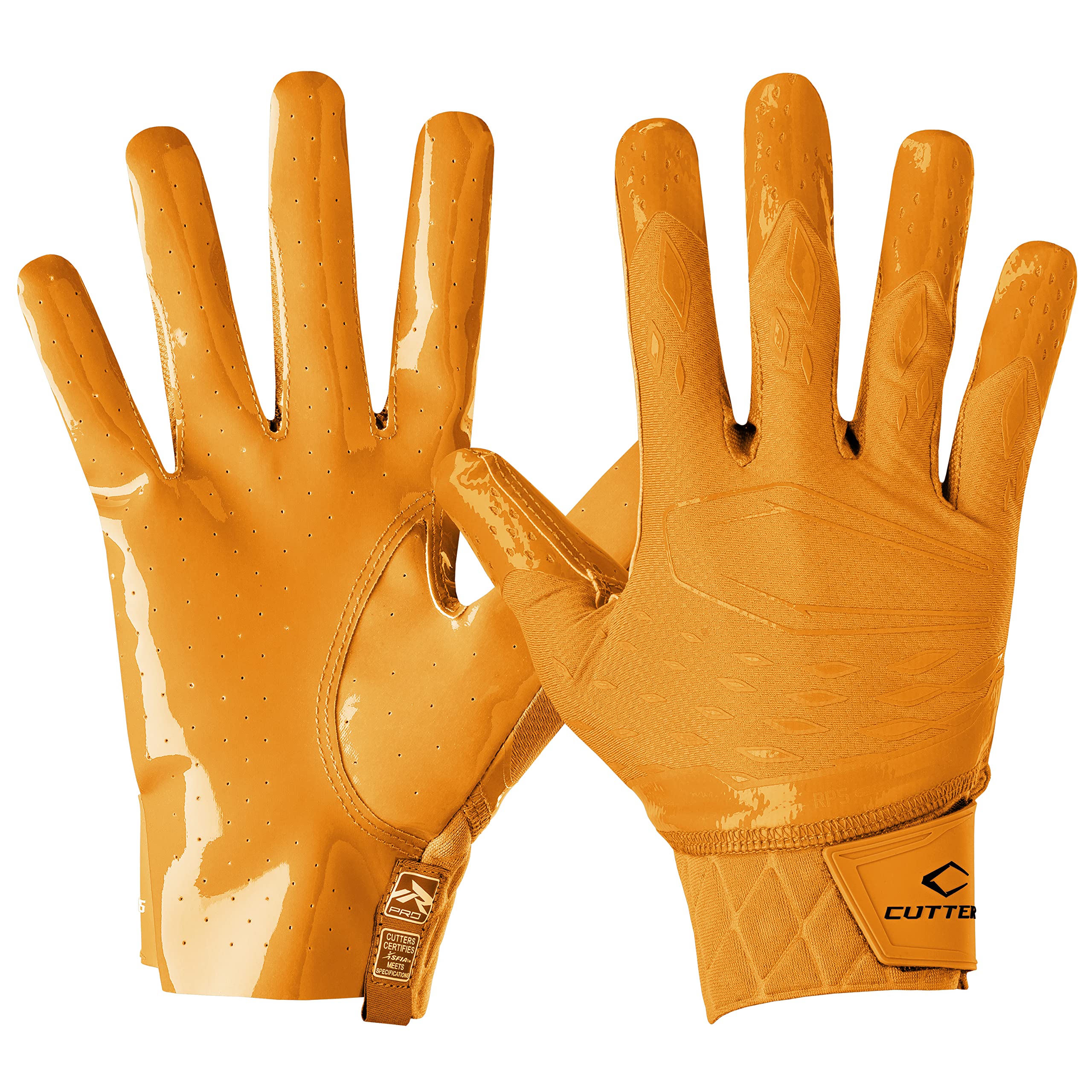 Cutters Rev Pro Football Gloves, Men's Sticky Ultra Grip Receiver Gloves, Adult, 1 Pair