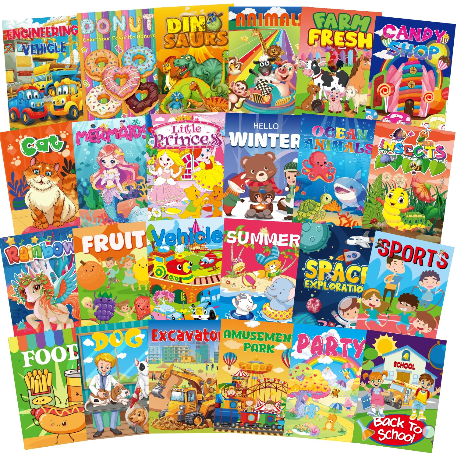 Aannanl 24 Pack Mini Colouring Books for Party Bags, Kids Party Favours
