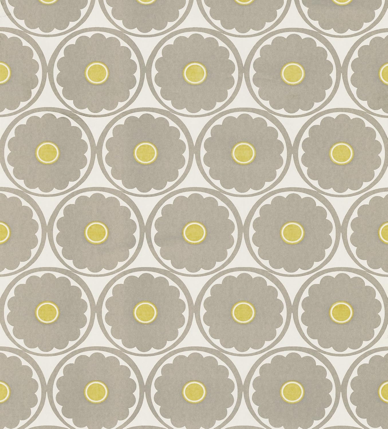 Kenneth James 566-44900 Echo Design Flower Power Light Grey Retro Floral Wallpaper