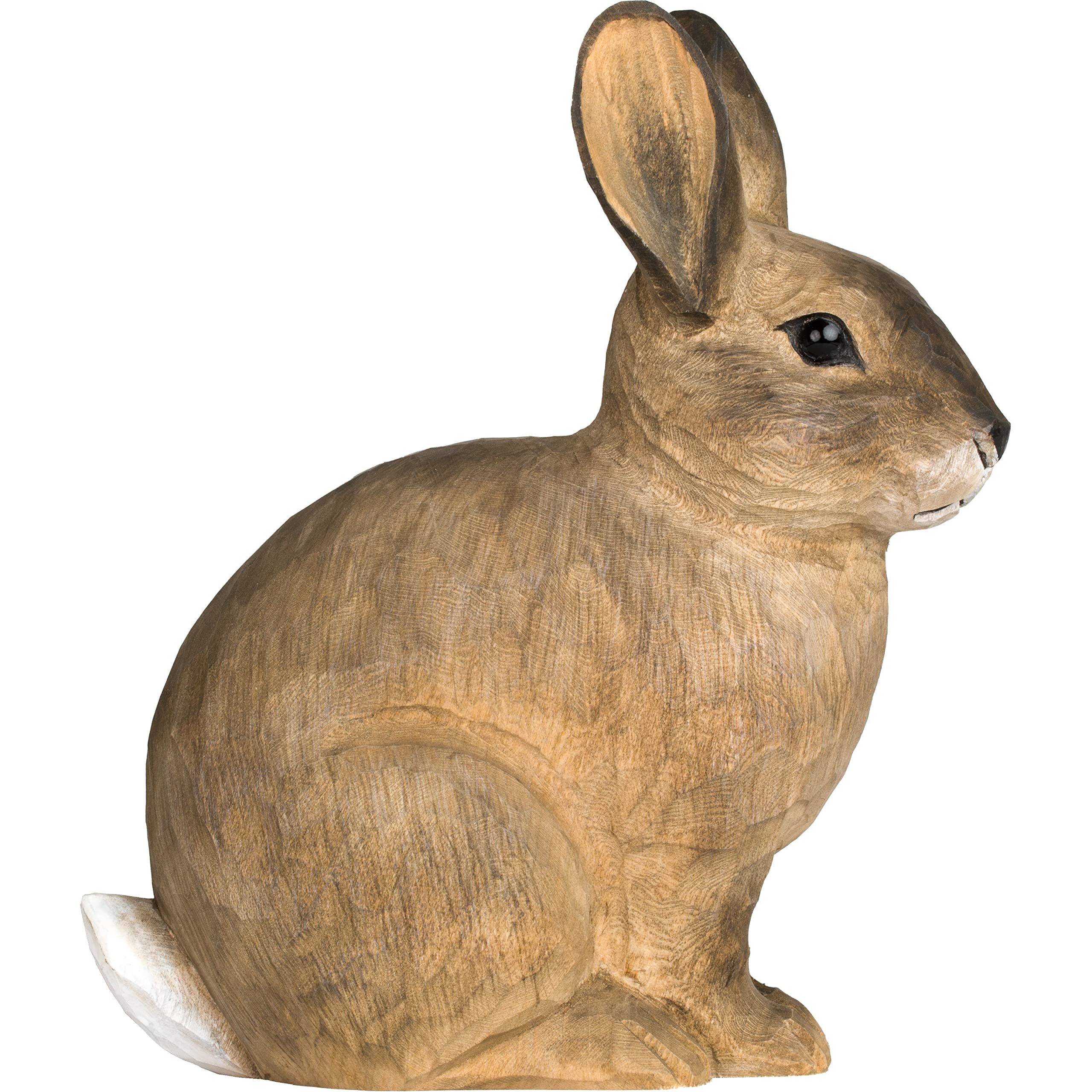 WILDLIFEGARDEN WG5941 Europäisches Kaninchen - Handgeschnitzter Tierfigur aus Holz