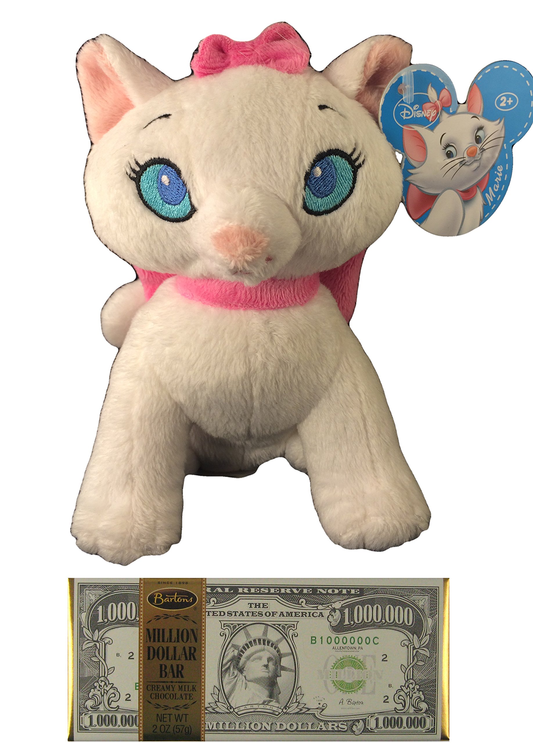 Disney The Aristocats Marie 6 Plush & 2oz. Bartons Million Dollar Chocolate Bar-2 Piece Bundle