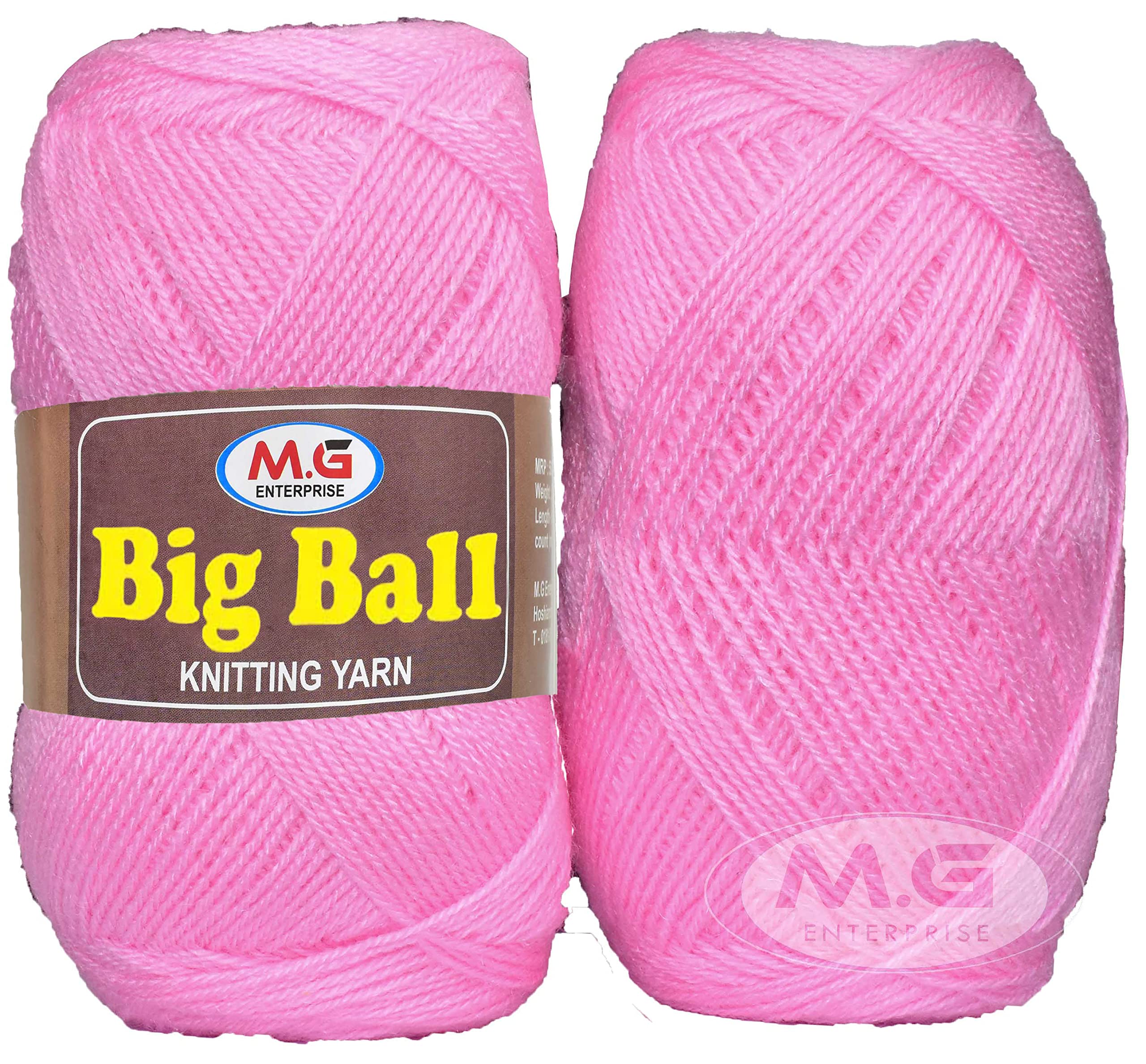 M.G ENTERPRISE Big Ball Deep Pink (600 gm) Wool Ball Hand Knitting Wool/Art Craft Soft Fingering Crochet Hook Yarn, Needle Knitting Yarn Thread dye MNN