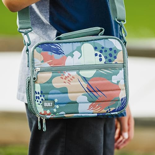 Miniatura 10 de BUILT Puffer Water-resistant Polyester Lunch Box, Lightweight Insulated and Reusable with Detachable Adjustable Strap, Abstract Mulberry