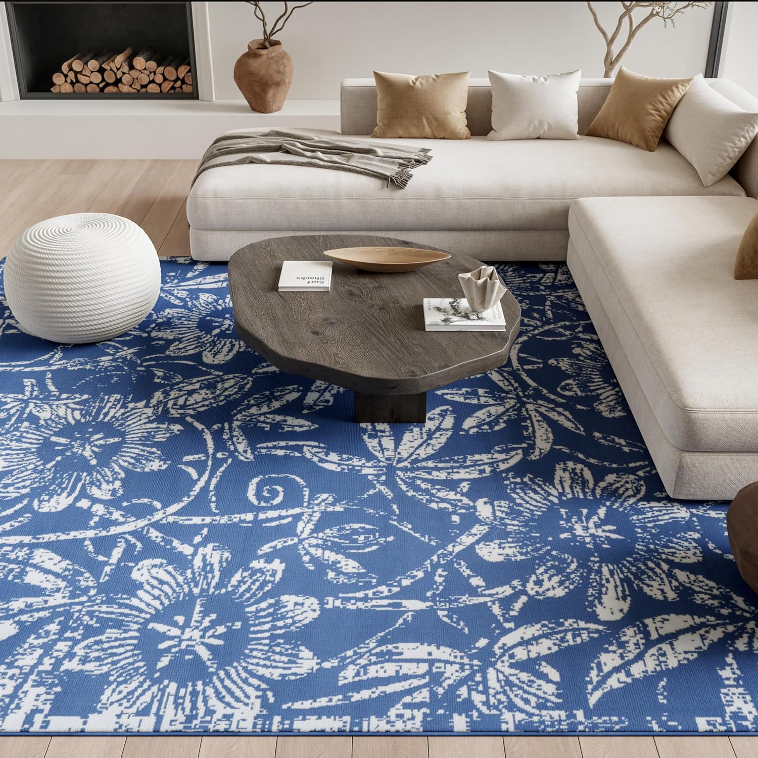 Nourison Home Whimsicle Blue 8' x 10' Area Rug - Easy Clean, Non Shedding, Bed Room, Living Room, Dining Room, Kitchen (8' x 10')