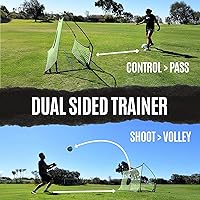 Vista 2 de QUICKPLAY TEKKERS TRAINER - Rebotador de fútbol, 6.5 x 4 pies y redes de paso de tierra de 6.5 x 1.5 pies, acero aleado, fibra de vidrio, negro