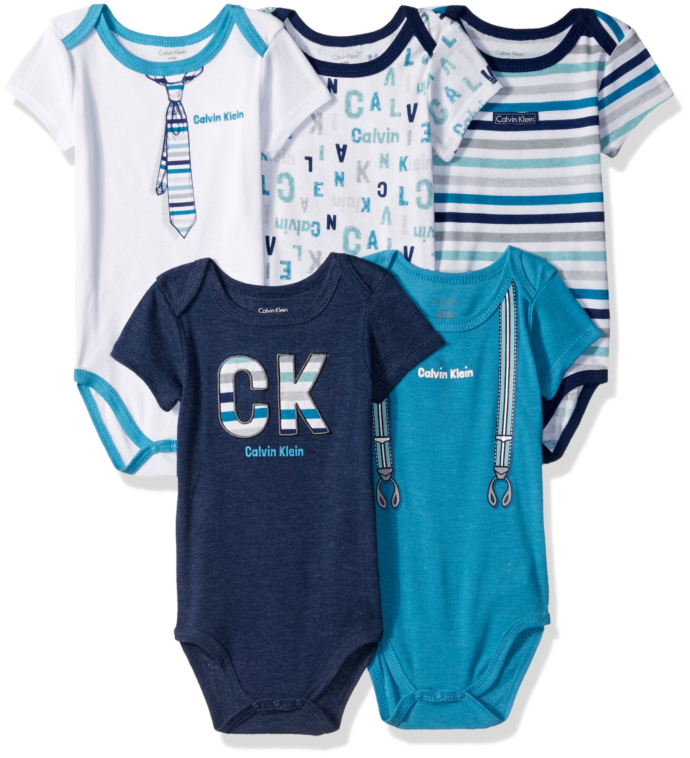 Calvin Klein Baby Boys' 5 Pack Bodysuit