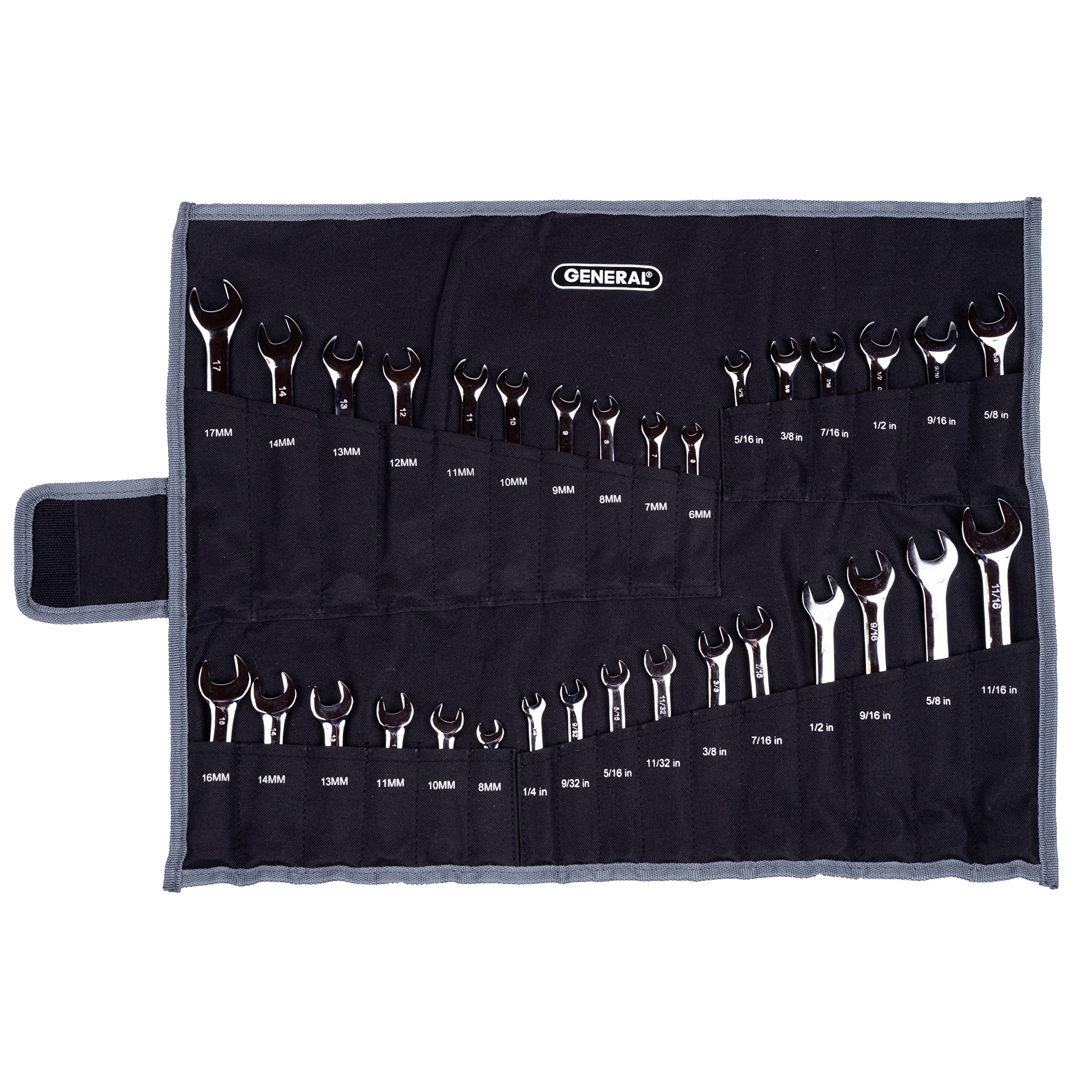 Clés mixtes General Tools WS-0403 en lot de 32 pièces SAE métrique anti dérapage
