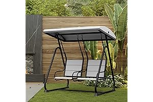 EAST OAK 2-Person Outdoor Patio Swing Chair with Canopy
