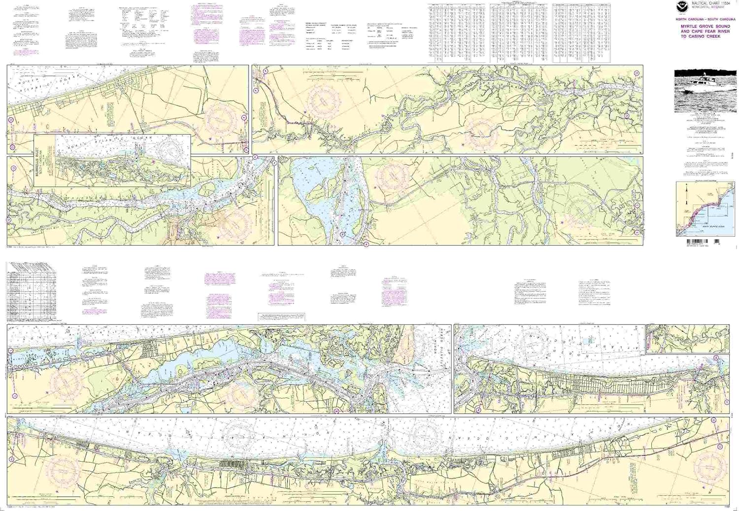 NOAA Chart 11534: Intracoastal Waterway Myrtle Grove Sound and Cape Fear River to Casino Creek