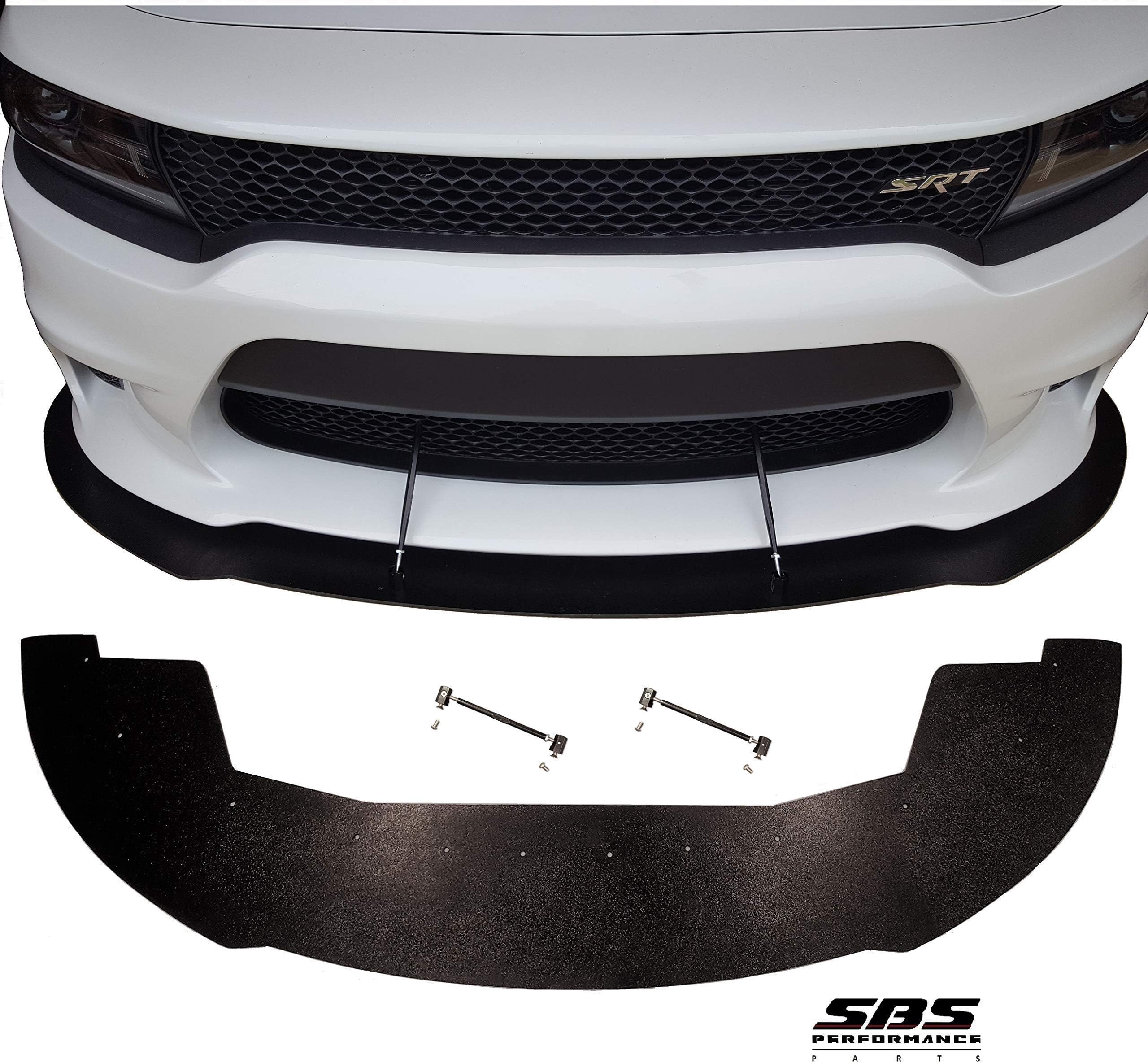 SBS Performance PartsFront Chin Splitter 1/4" ABS & 2 Longacre Racing Support rods (SHIPPED SEPARATELY) only compatible with 2015-2021 Dodge Charger SRTs, Hellcats, Daytonas, ScatPacks