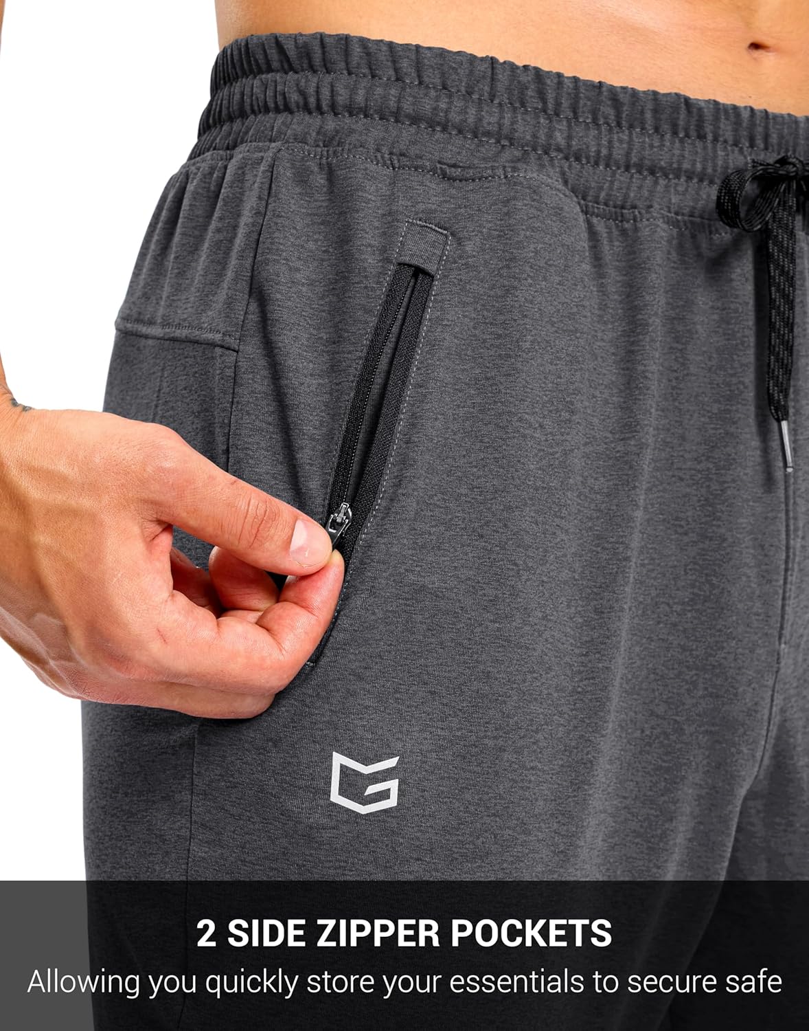 G Gradual Men's Sweatpants with Zipper Pockets Stretch Tapered Joggers Quick Dry Athletic Workout Gym Pants for Men - Image 6