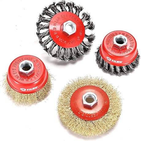 4pcs Wire Wheel Cup Brush for Angle Grinder: Durable Rust Removal Solution