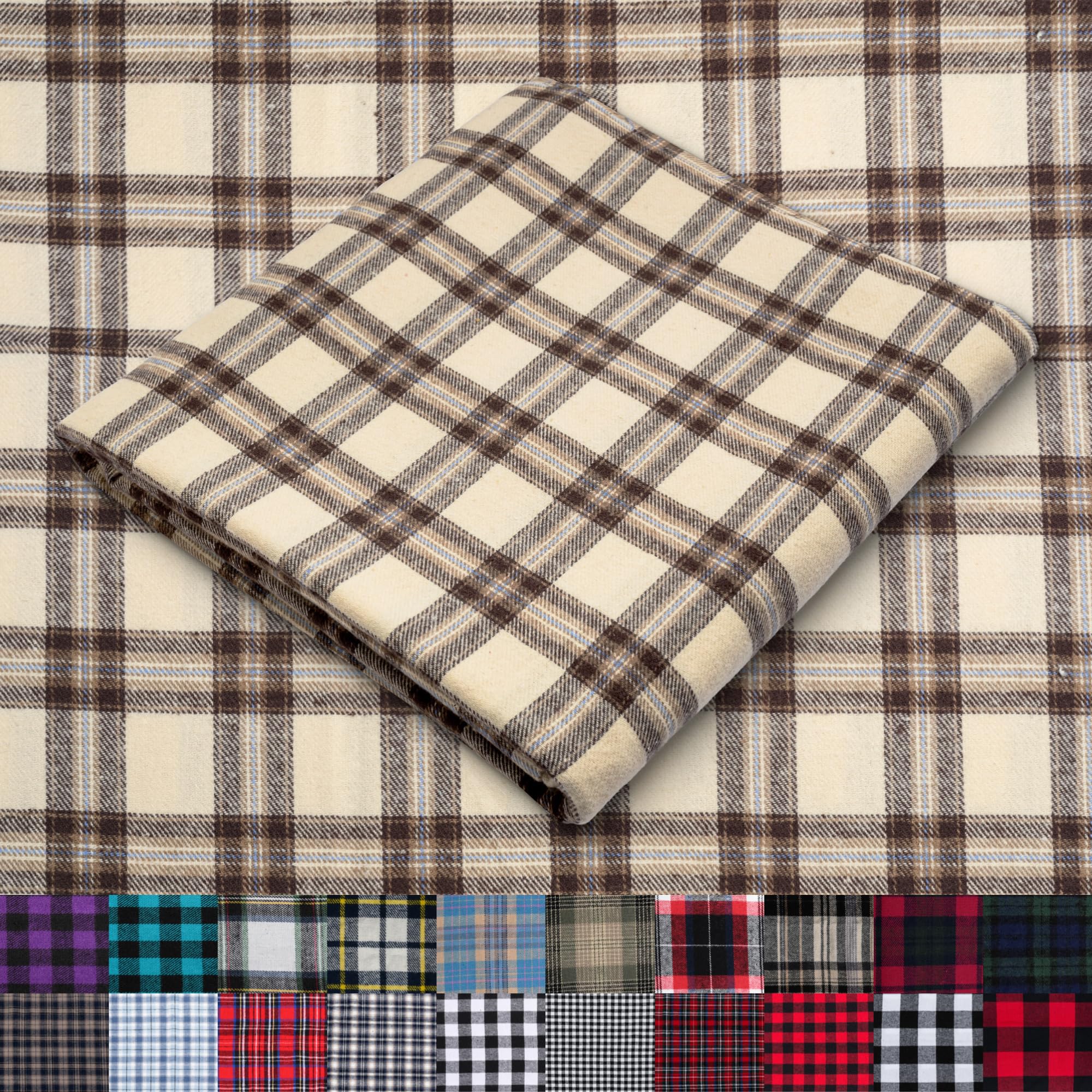 Pico Textiles 1 Yard Blue and Green Blackwatch Tartan Plaid Flannel Fabric - 60" Wide - 100% Cotton - Sold by The Yard - for Shirts, Scarves, Pajamas & Receiving Blankets — view 32