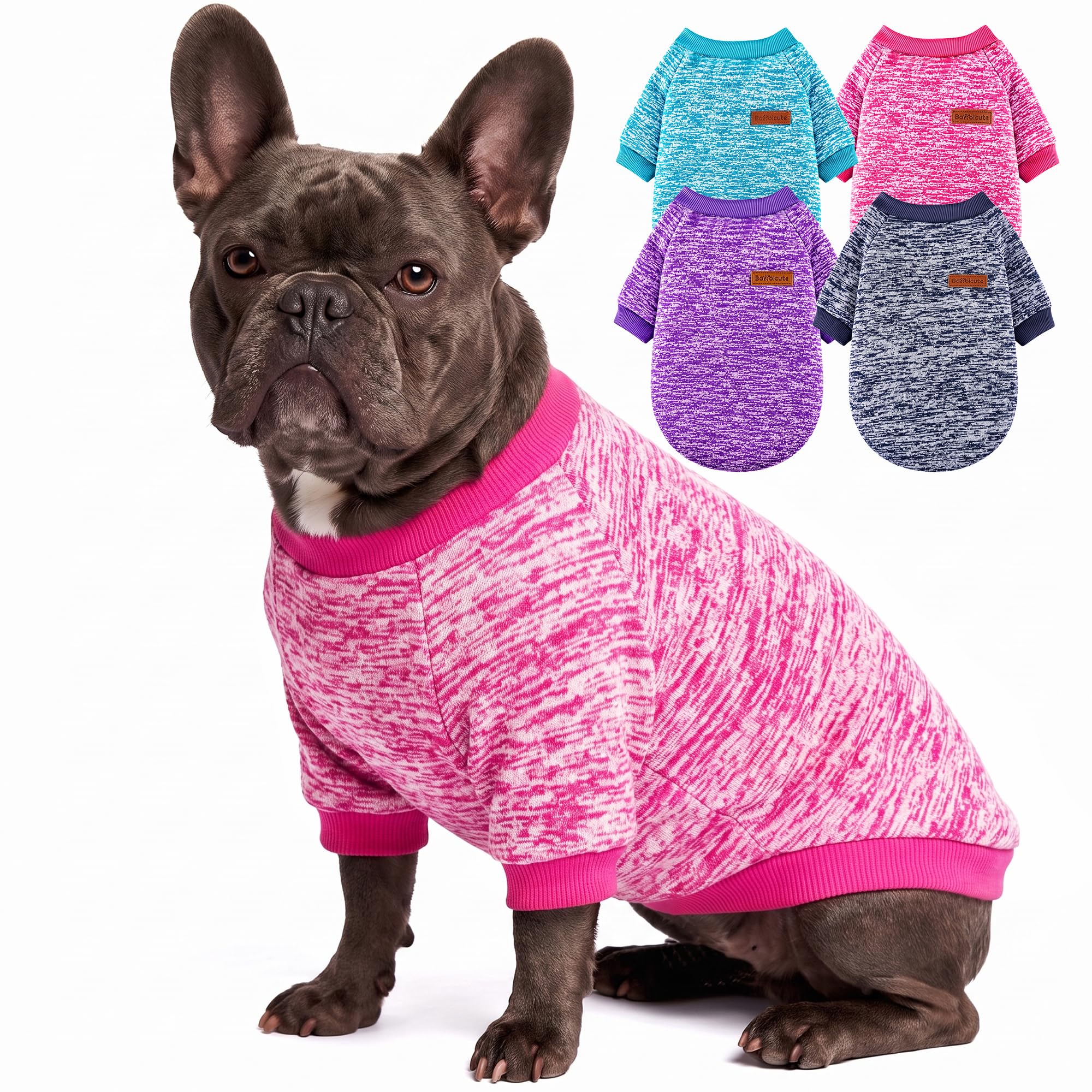 4 Pack Dog Sweaters for Small Dogs Girl Boy Winter Fleece Clothes Warm Soft Dog Sweatshirt Outfit for Dogs Cats Pet Apparel