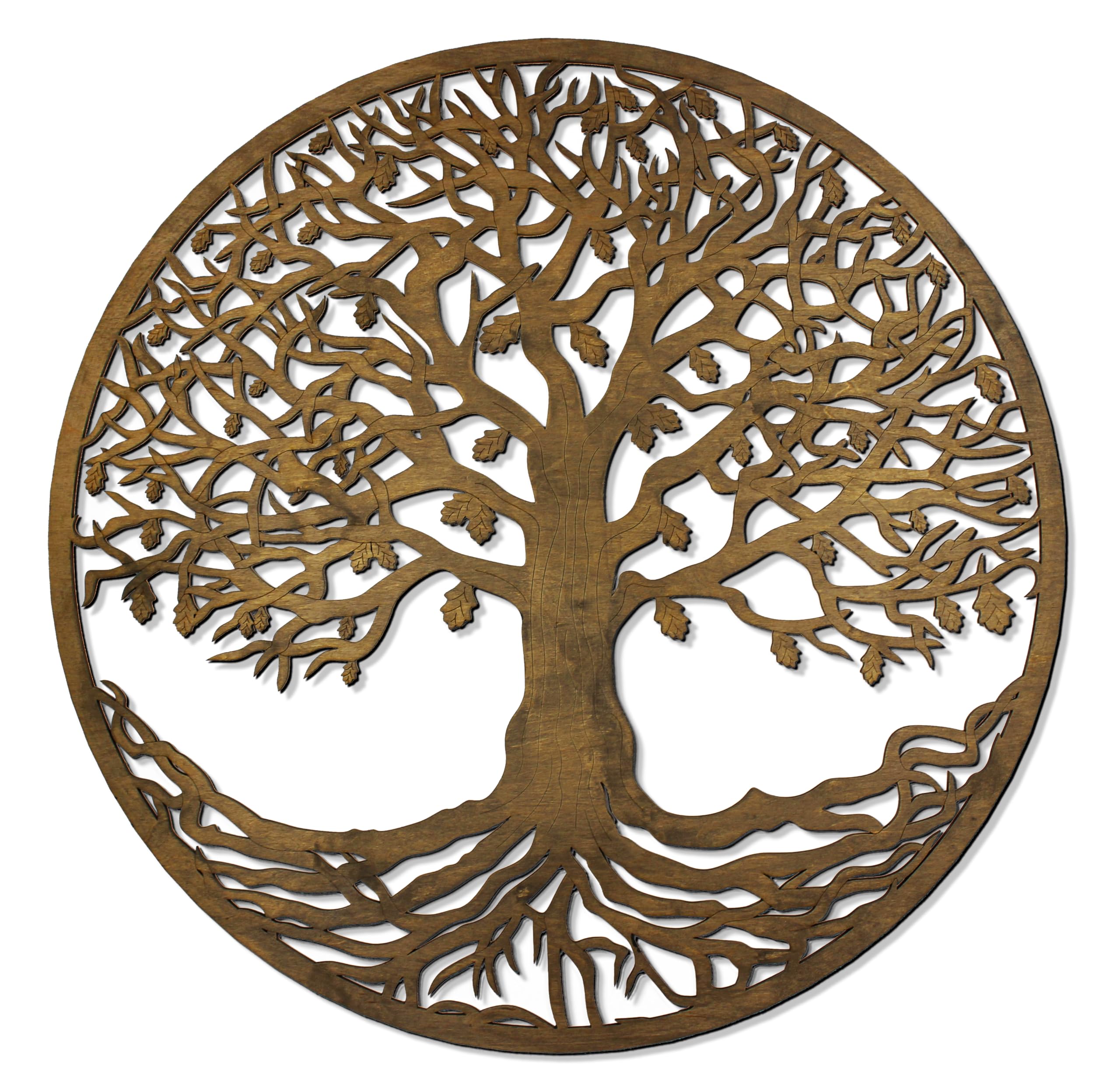 Natura Products Baum des Lebens Wanddekoration, 37/48/70 cm Durchmesser, Handgefertigt, (Ebenholz, Groß (Durchmesser- 70 cm), Baum des Lebens)