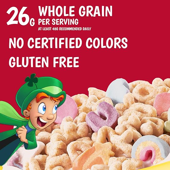 Lucky Charms Cereal with Marshmallows, 12 Single Serve Cereal Cups, 1.7 oz