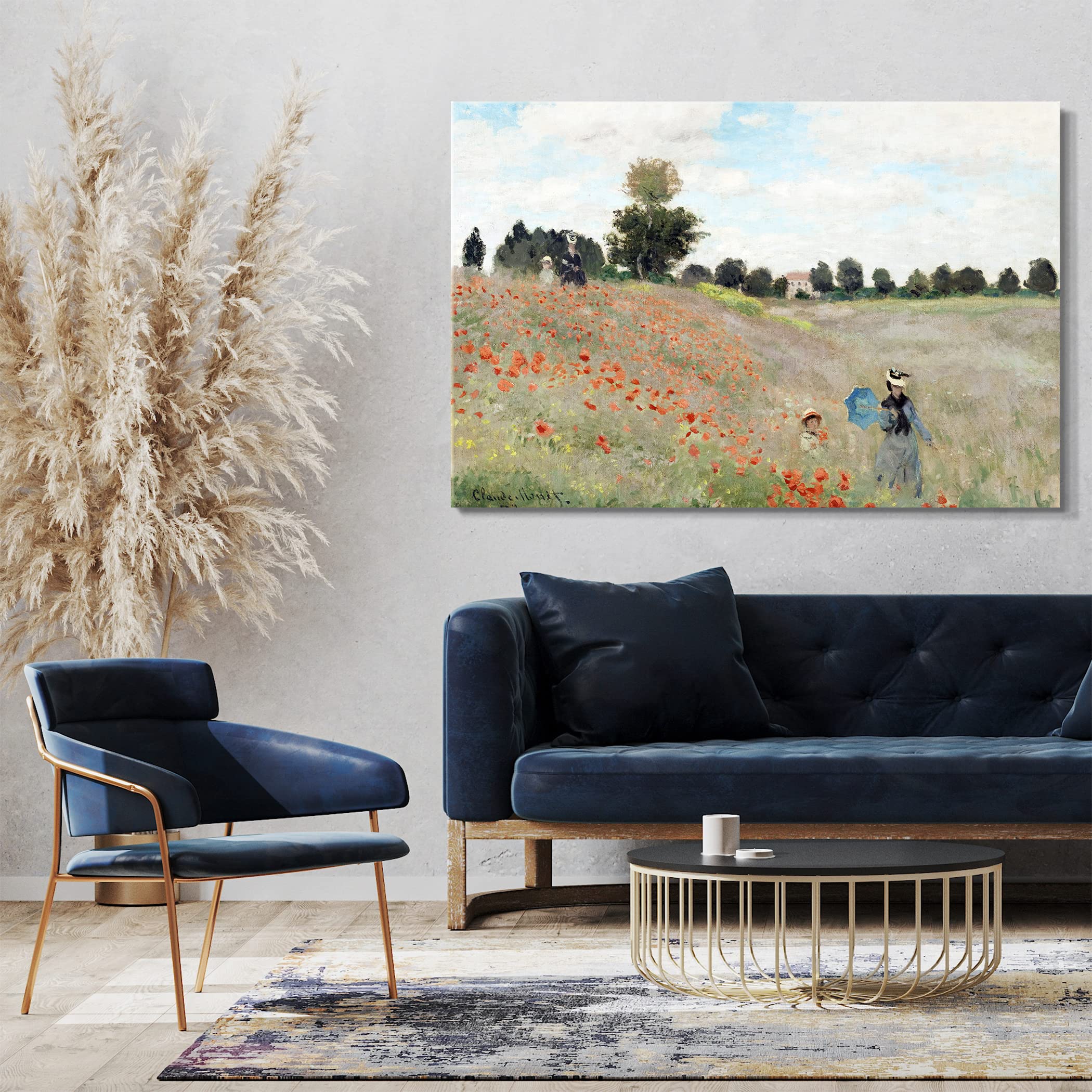 Stampa su tela (100x70cm): Claude Monet - campo di papaveri