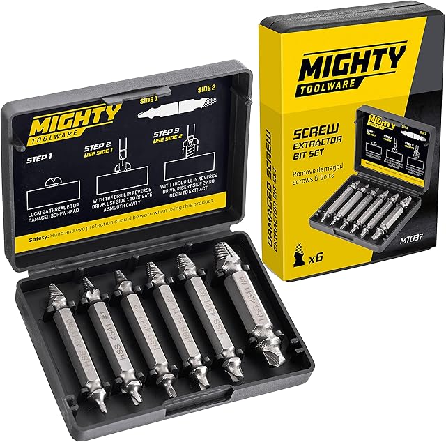 Vivo 6 Pack Damaged Broken Screw Extractor Remover for Stripped Head Screws Nuts Bolts