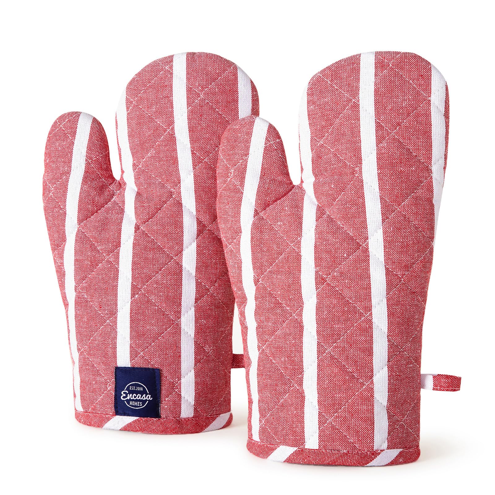 Encasa XO Oven Gloves for Microwave (2 pc Set) - Heat Proof, Thick & Safe | Longer 18x30 cm Mittens for Protection in Ki