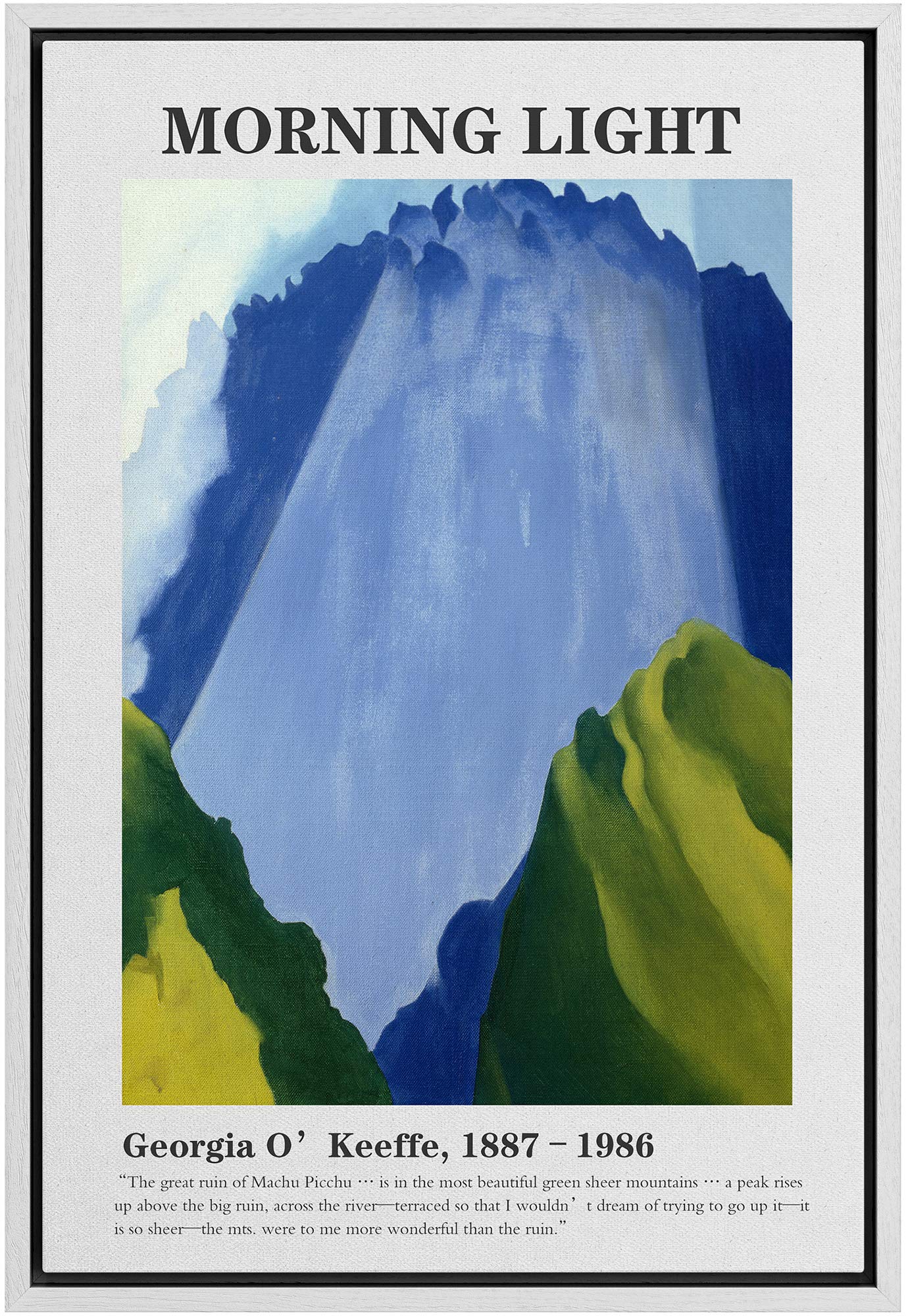 IDEA4WALL Framed Canvas Print Wall Art Morning Light Master Artist Georgia O'Keeffe Nature Wilderness Oil Painting Impressionism Traditional for Living Room, Bedroom, Office - 16"x24" White