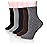 Velice Wool Socks for Women Merino Wool Boot Hiking Thick Thermal Warm Socks Winter Crew Cushion Cozy Work Socks 5 Pairs(Multicolored 03)