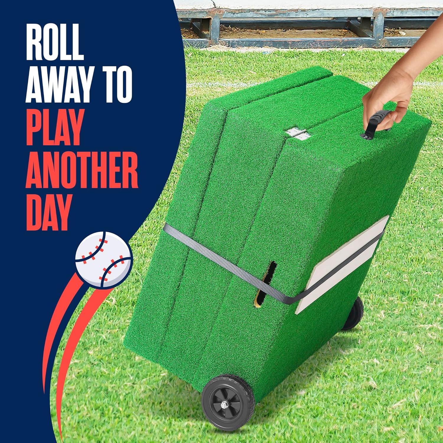 Houseables Portable Pitching Mound & Pitching Net Target, Baseball Training Set, Foldable Mound with Wheels, Strike Zone Net, Indoor Outdoor Practice, Youth & Adult, Backyard Training Equipment