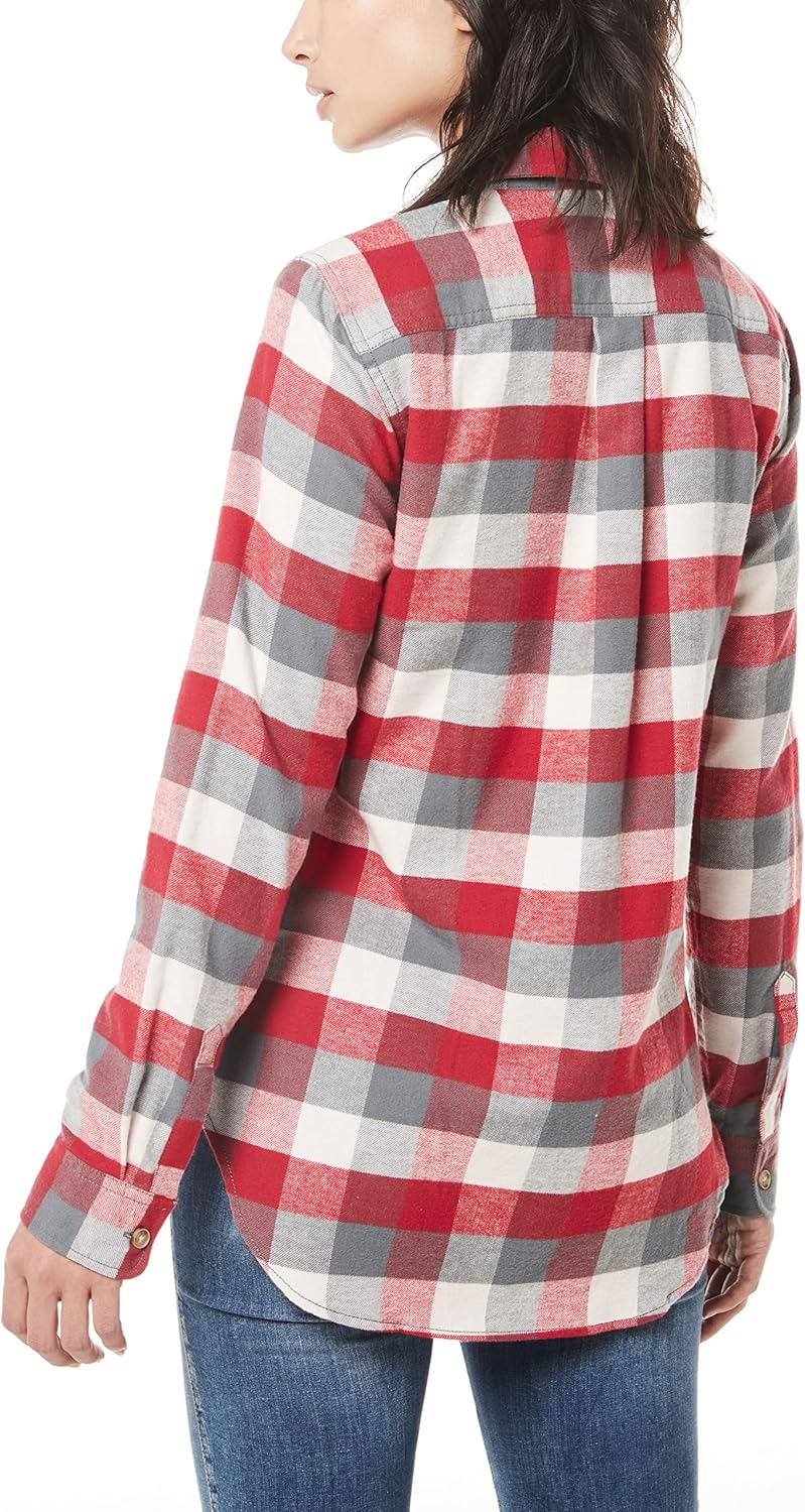 Weatherproof Vintage Womens Casual Soft Brushed Plaid Button-Down Flannel Shirt - Image 2