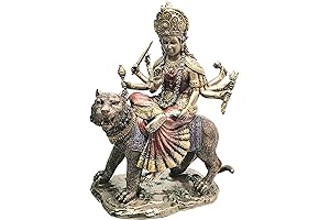 Eastern Enlightenment Durga On Tiger Statue - A Majestic Symbol of Strength and Grace